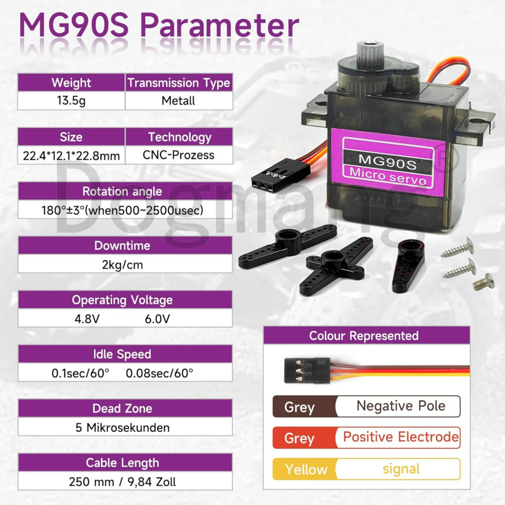 MG90S سيرفو 1/2/4/10/20/50 قطع - مراجعة Servo Metal Gear وسعره