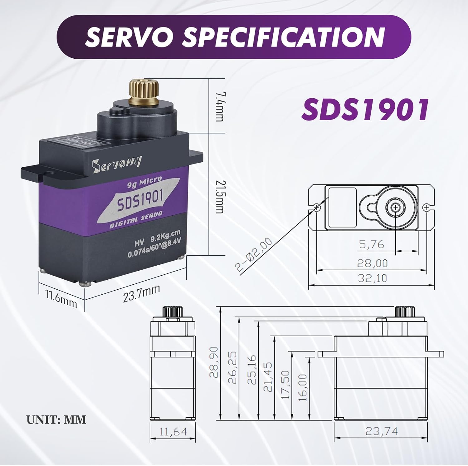 SERVOMY-SDS1901 Digital 9G Mic - مراجعة Servo Metal Gear وسعره