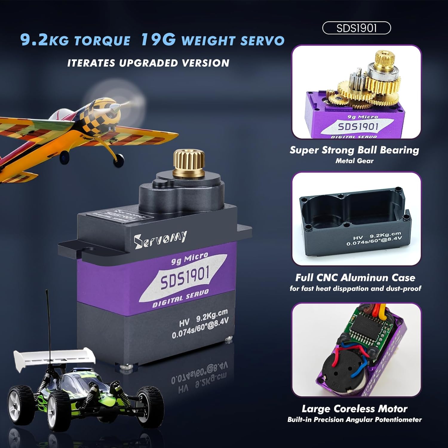 SERVOMY-SDS1901 Digital 9G Mic - مراجعة Servo Metal Gear وسعره